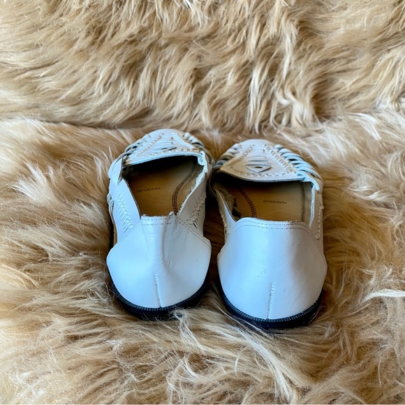 Vintage Judith White Leather Huaraches Sandals Flats Slip Ons - Picture 6 of 8